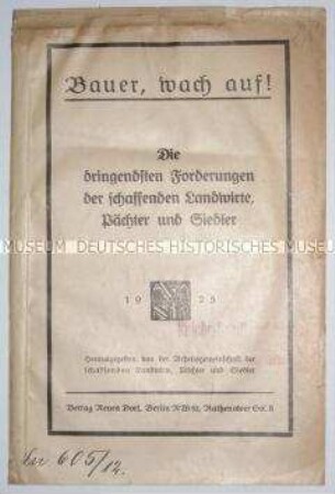 Politischer Forderungskatalog der Bauernbewegung in der Weimarer Republik
