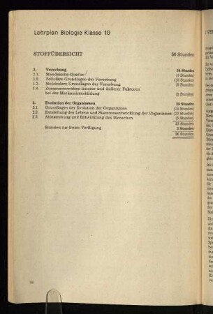 Lehrplan Biologie Klasse 10