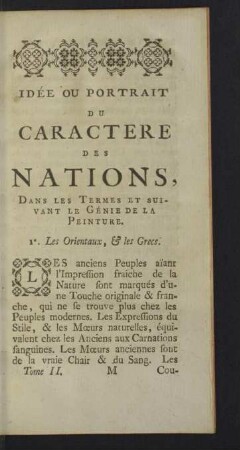 Idée ou portrait du caractere des nations