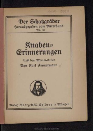 Knaben-Erinnerungen : aus den Memorabilien