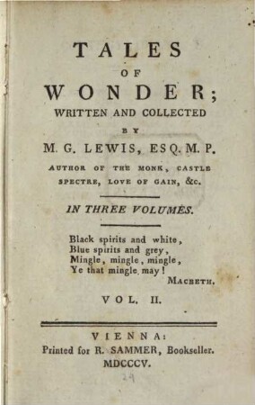 Tales of wonder : in three volumes. 2