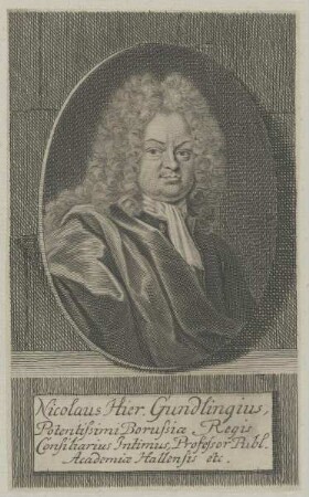 Bildnis des Nicolaus Hier. Gundlingius