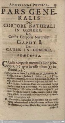 Caput I. De Causis in Genere.