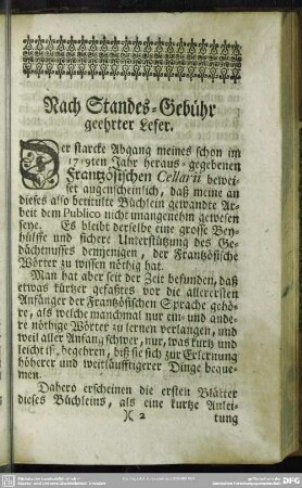 Nach Standes-Gebühr geehrter Leser
