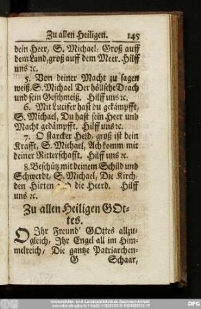 Zu allen Heiligen Gottes.