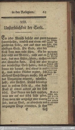 XIII. Unsterblichkeit der Seele