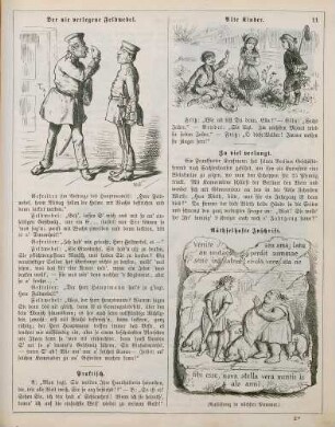 "Der nie verlegene Feldwebel" "Alte Kinder" "Räthselhafte Inschrift"