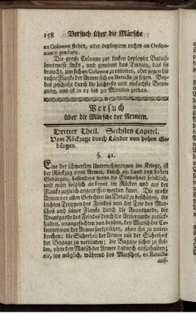 Sechstes Capitel. Vom Rückzuge durch Länder von hohen Gebürgen.