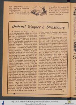 Richard Wagner à Strasbourg.