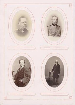 links oben: Unbekannt (Uniformierter) rechts oben: Unbekannt (Uniformierter) links unten: Bettino Ricasoli rechts unten: Marco Minghetti