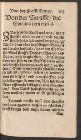Von der Straffe/ die Gott aus zorn erzeigt.