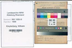 Entnazifizierung Wilhelm Kreytenberg , geb. 08.02.1898 (Schmied)