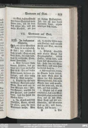 VII. Vertrauen auf Gott.