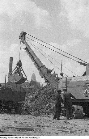 Dresden, Grunaer Straße. Wohnblocks, Baubeginn, Juni 1951