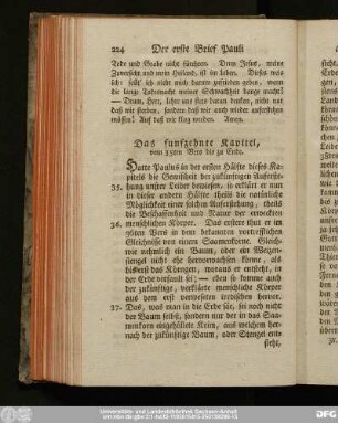 Das funfzehnte Kapitel, vom 35ten Vers bis zu Ende.
