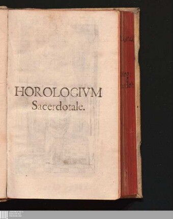 Horologivm Sacerdotale Sacerdotibus tam Ecclesiasticis, quàm Religiosis, præsertim Neomystis Ordinem diei, & praxes indicans Opera quotidiana exactè, sanctéque obeundi