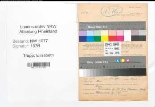 Entnazifizierung Elisabeth Trapp , geb. 30.06.1898 ()
