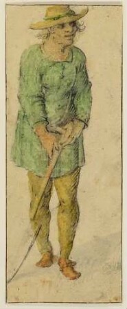 Drei Bauern, zwei mit Spaten