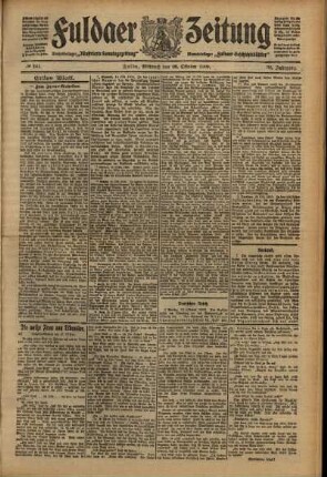Erste Ausgabe vom Mittwoch, den 20. Oktober 1909.