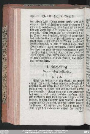 I. Abtheilung. Syntaxis des indicativi.
