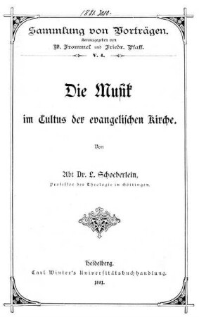 Die Musik im Cultus der evangelischen Kirche