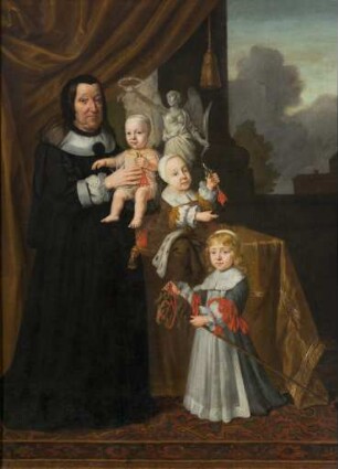 Sophie Eleonore von Sachsen (1606-1671), Landgräfin von Hessen-Darmstadt, als Witwe mit ihren Enkelsöhnen