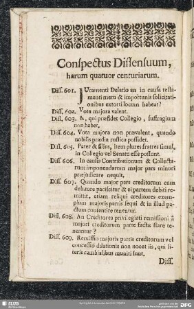 Conspectus Dissensuum