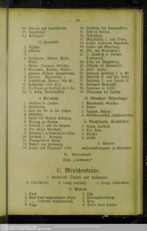 E. Menschenkunde