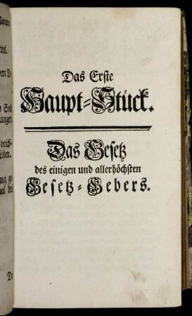 Das Erste Haupt-Stück.