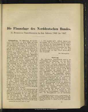 Die Finanzlage des Norddeutschen Bundes