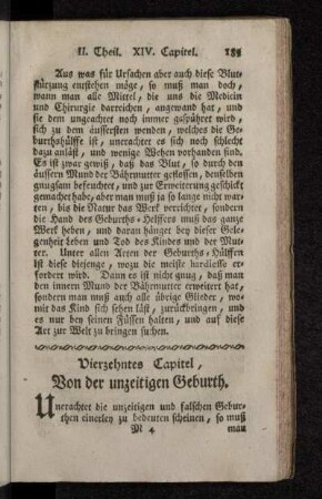Vierzehntes Capitel, Von der unzeitigen Geburth.