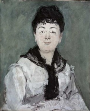 Frau mit schwarzem Halstuch