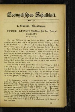 Hartmanns methodisches Handbuch für den Rechenunterricht