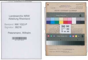 Entnazifizierung Wilhelm Petersmann , geb. 03.09.1899 (Bahnbeamter)