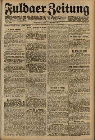 Ausgabe vom Donnerstag, den 14. Oktober 1915.