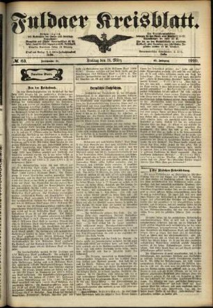 Zweite Ausgabe vom Freitag, den 18. März 1910.