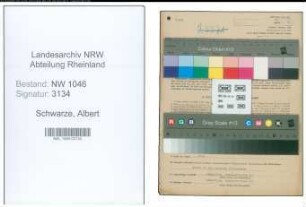 Entnazifizierung Albert Schwarze , geb. 16.05.1902 (Autovermieter)