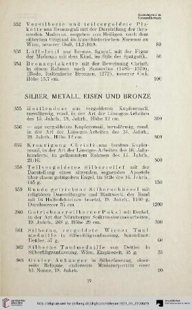 Silber, Metall, Eisen und Bronze (Nr. 355-400)