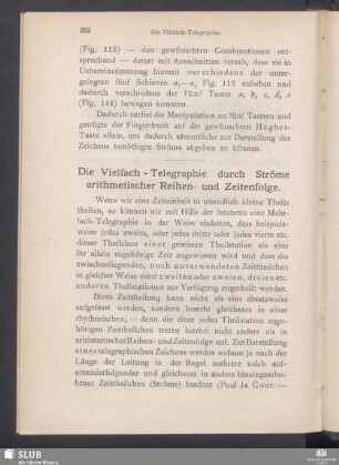 Die Vielfach-Telegraphie durch Ströme arithmetischer Reihen- und Zeitenfolge