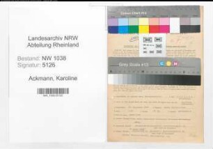 Entnazifizierung Karoline Ackmann , geb. 13.12.1902 (Postsekretaerin)