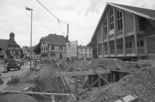 Bau des Begegnungszentrums Grötzingen auf dem ehemaligen Firmengelände der Stahlbaufirma Grebau