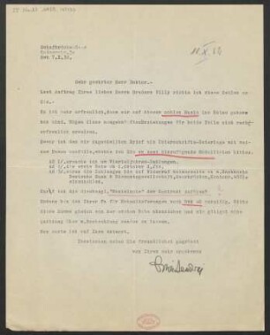 Brief an Ludwig Strecker an B. Schott's Söhne : 07.10.1932