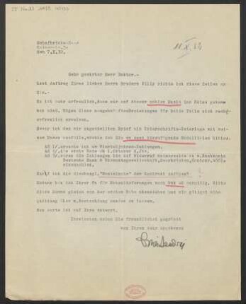 Brief an Ludwig Strecker an B. Schott's Söhne : 07.10.1932