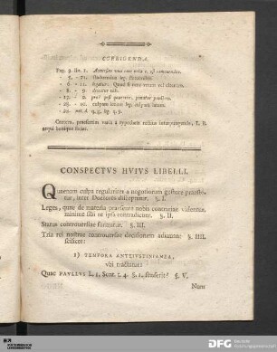 Conspectus Huius Libelli.