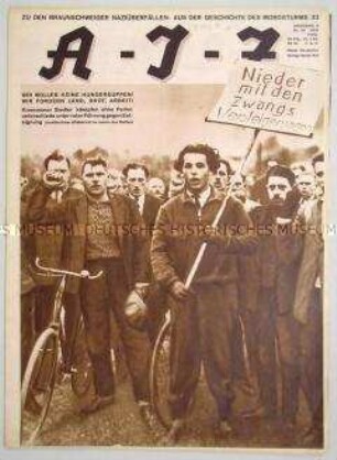 Proletarische Wochenzeitschrift "A-I-Z" u.a. über Opfer nationalsozialistischer Gewalt