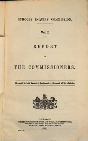 Schools Inquiry Commission, I