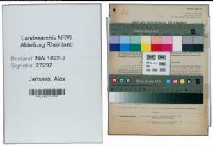 Entnazifizierung Alex Janssen , geb. 26.02.1882 (Vertreter)