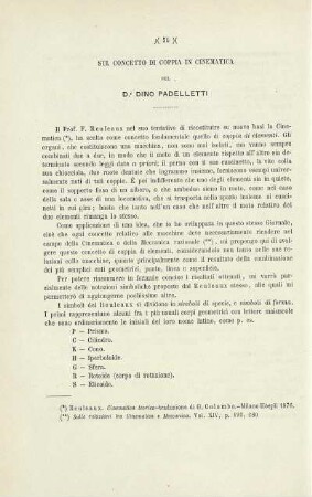 Sul concetto di coppia in Cinematica.