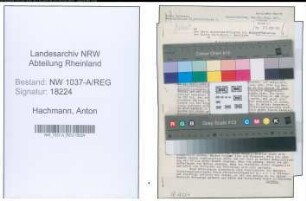 Entnazifizierung Anton Hachmann , geb. 00.00.0000 (Amtssekretaer)
