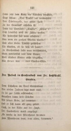 Der Besuch in Großenbach von Sr. hochfürstl. Gnaden.